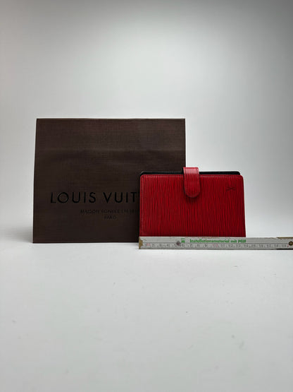 Porte-cartes vintage Louis Vuitton en cuir EPI rouge