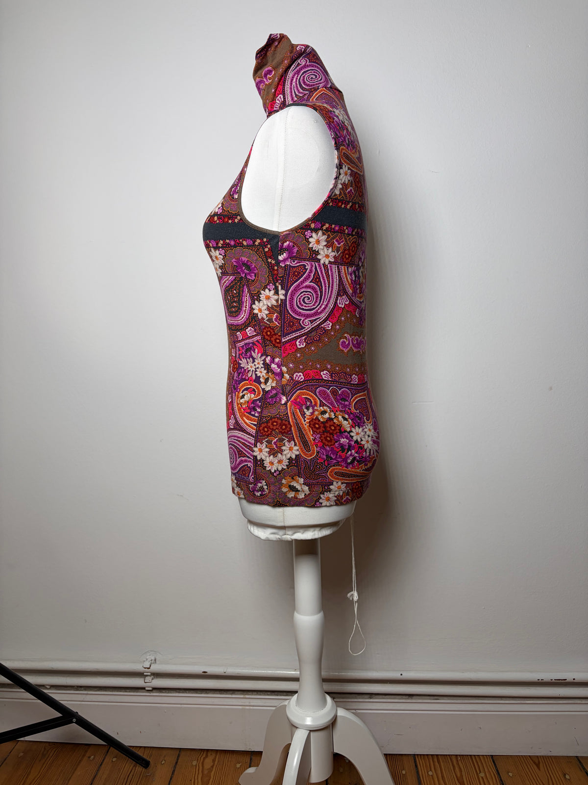 Vintage Etro Paisley Print Turtleneck Top Late 1990s Multicolor L