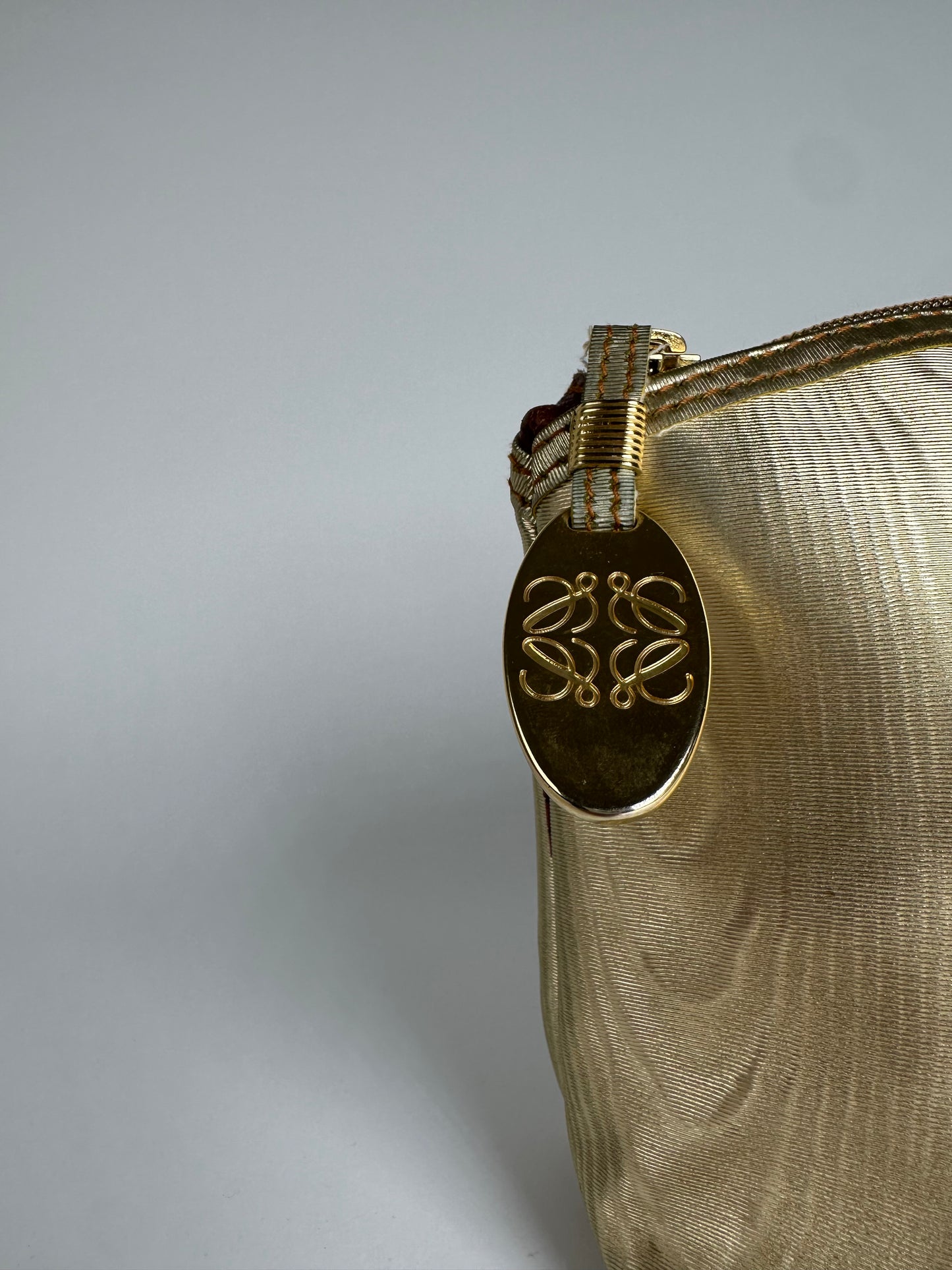 Vintage Loewe Madrid Leather Clutch Gold Brown
