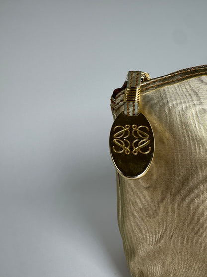 Vintage Loewe Madrid Leather Clutch Gold Brown