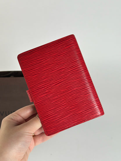 Porte-cartes vintage Louis Vuitton en cuir EPI rouge