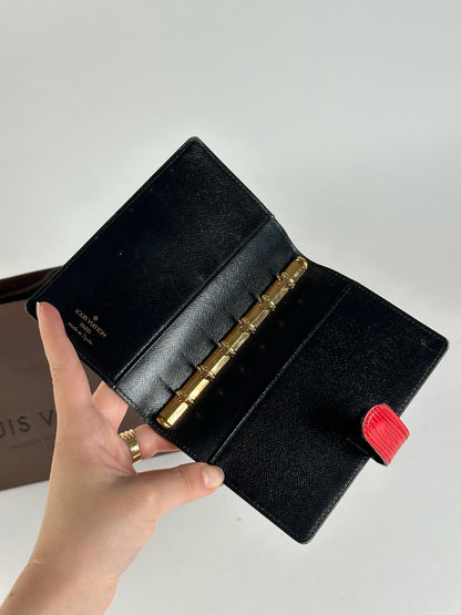 Porte-cartes vintage Louis Vuitton en cuir EPI rouge