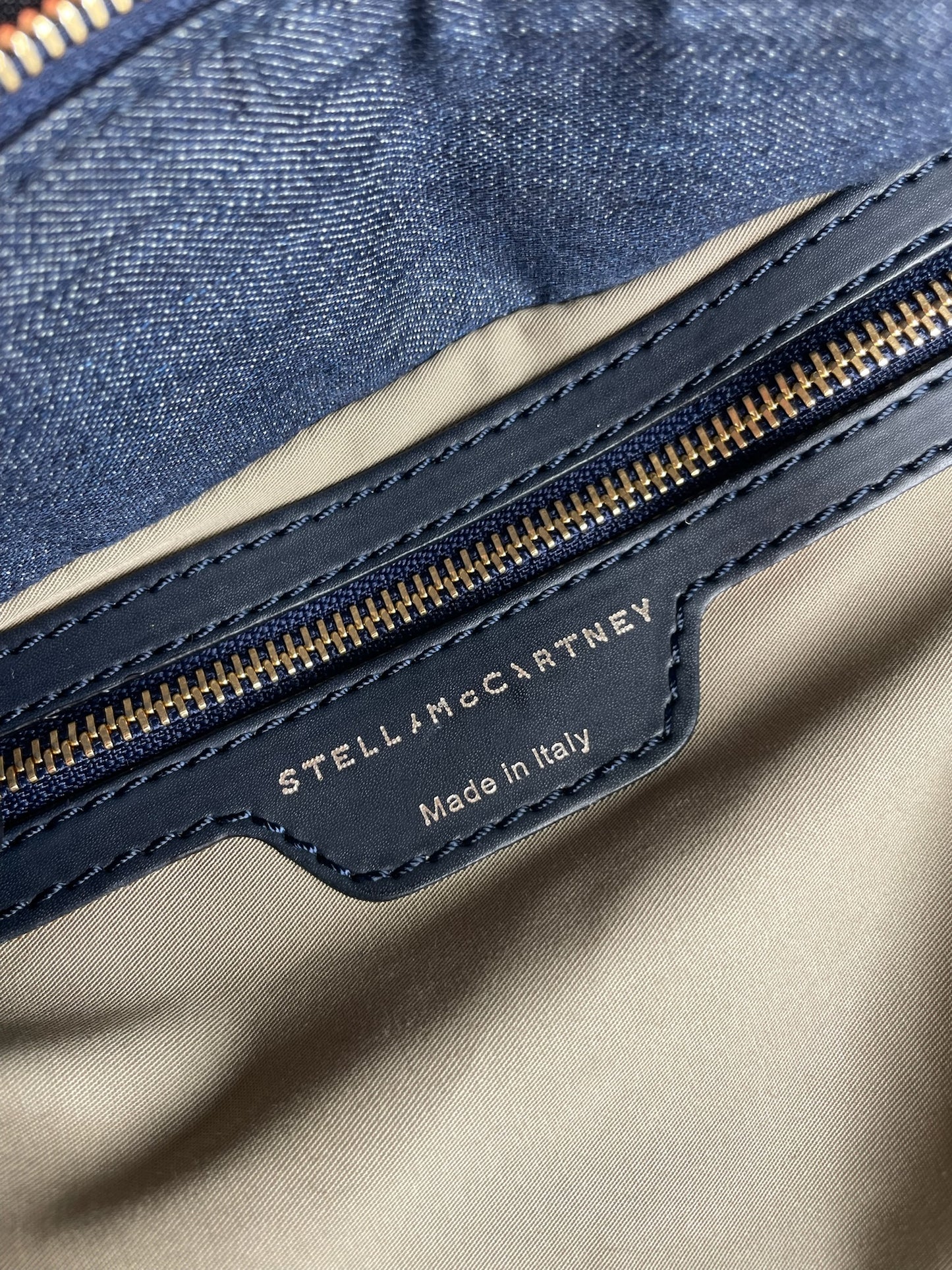 Vintage Stella Mc Cartney Denim Vegan Leather Handbag Navy Blue