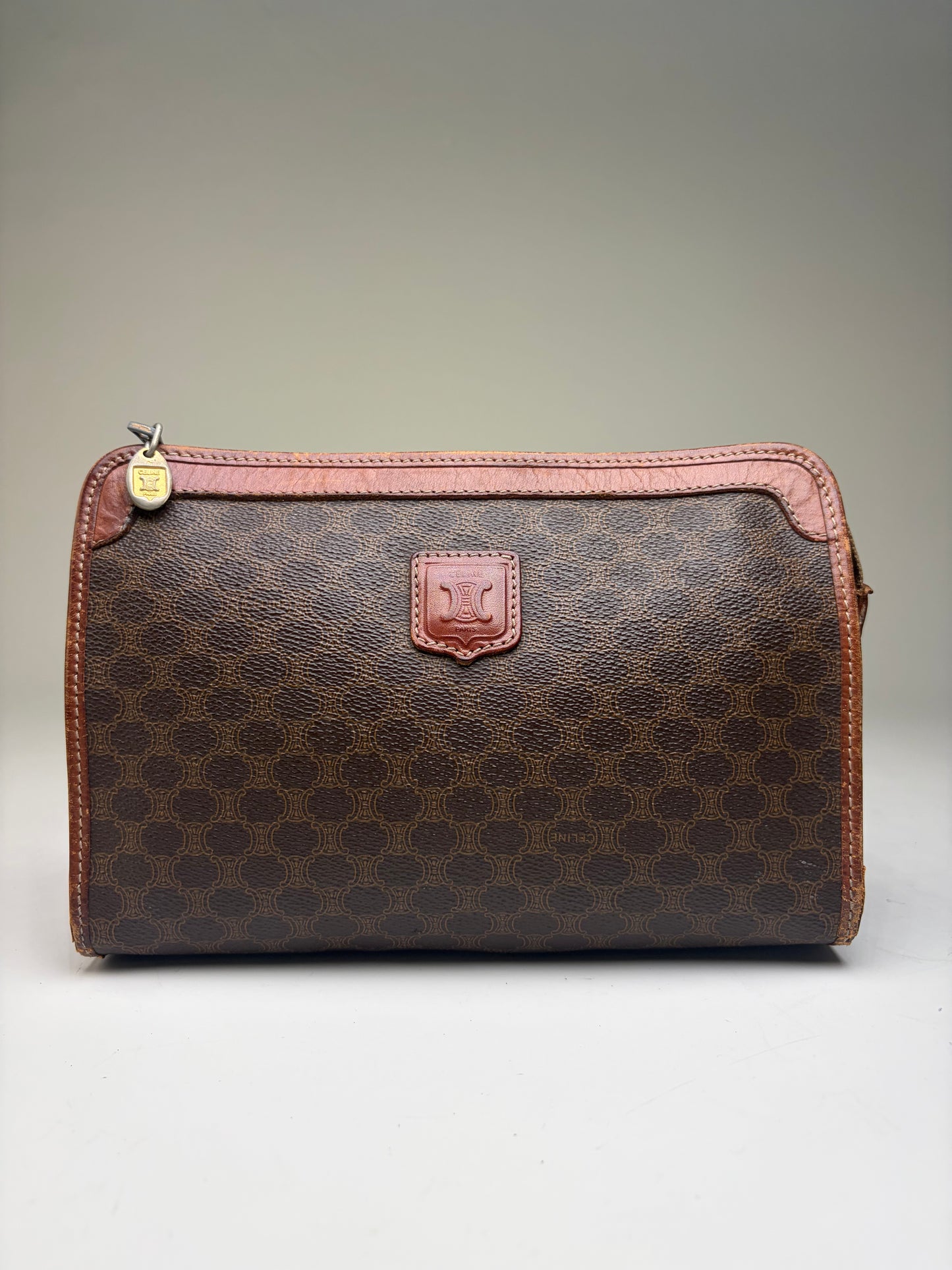 Vintage Celine Monogram Canvas Bifold Wallet Brown Beige