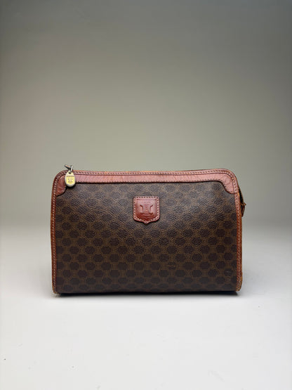 Vintage Celine Monogram Canvas Bifold Wallet Brown Beige