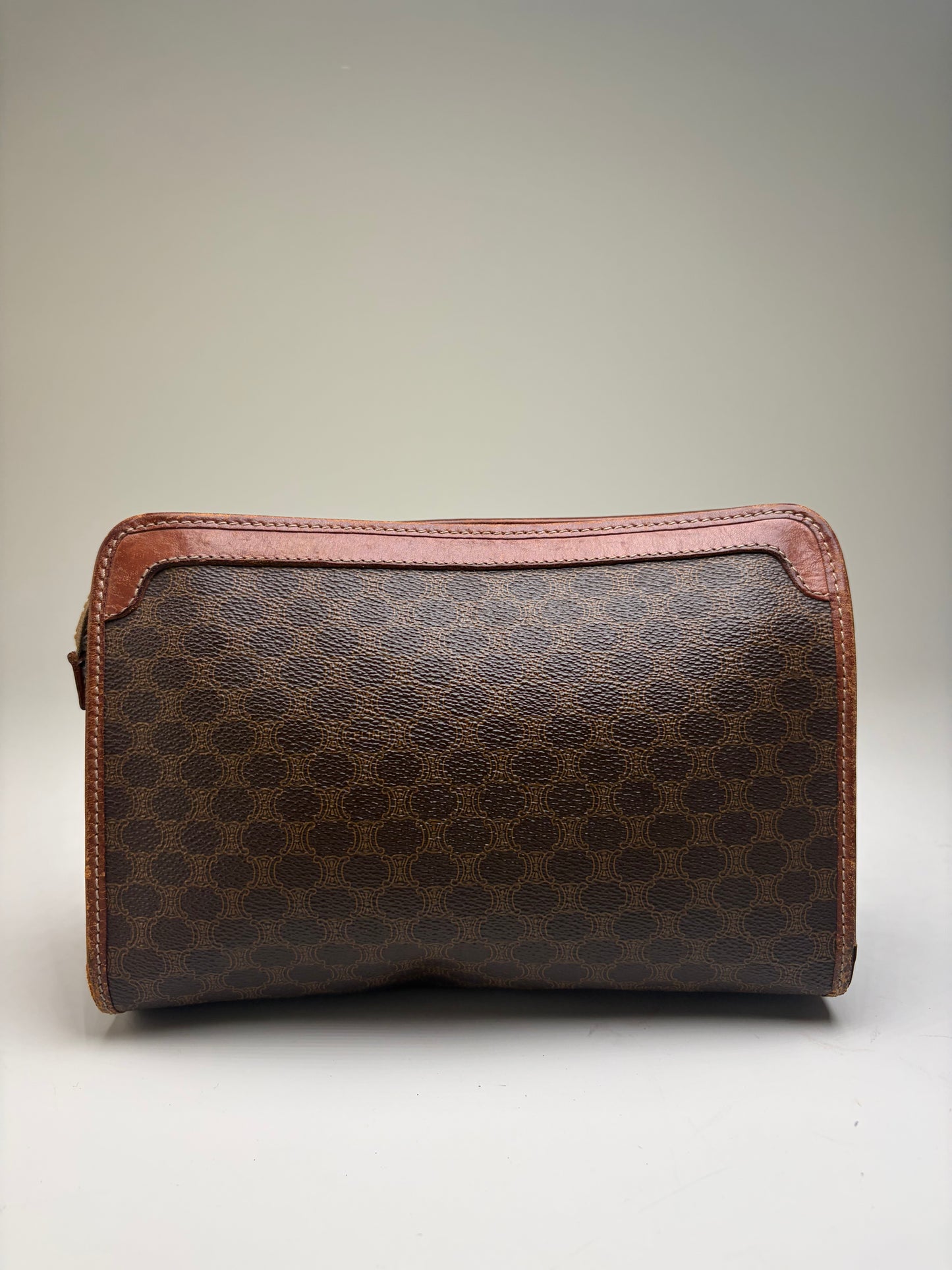 Vintage Celine Monogram Canvas Bifold Wallet Brown Beige