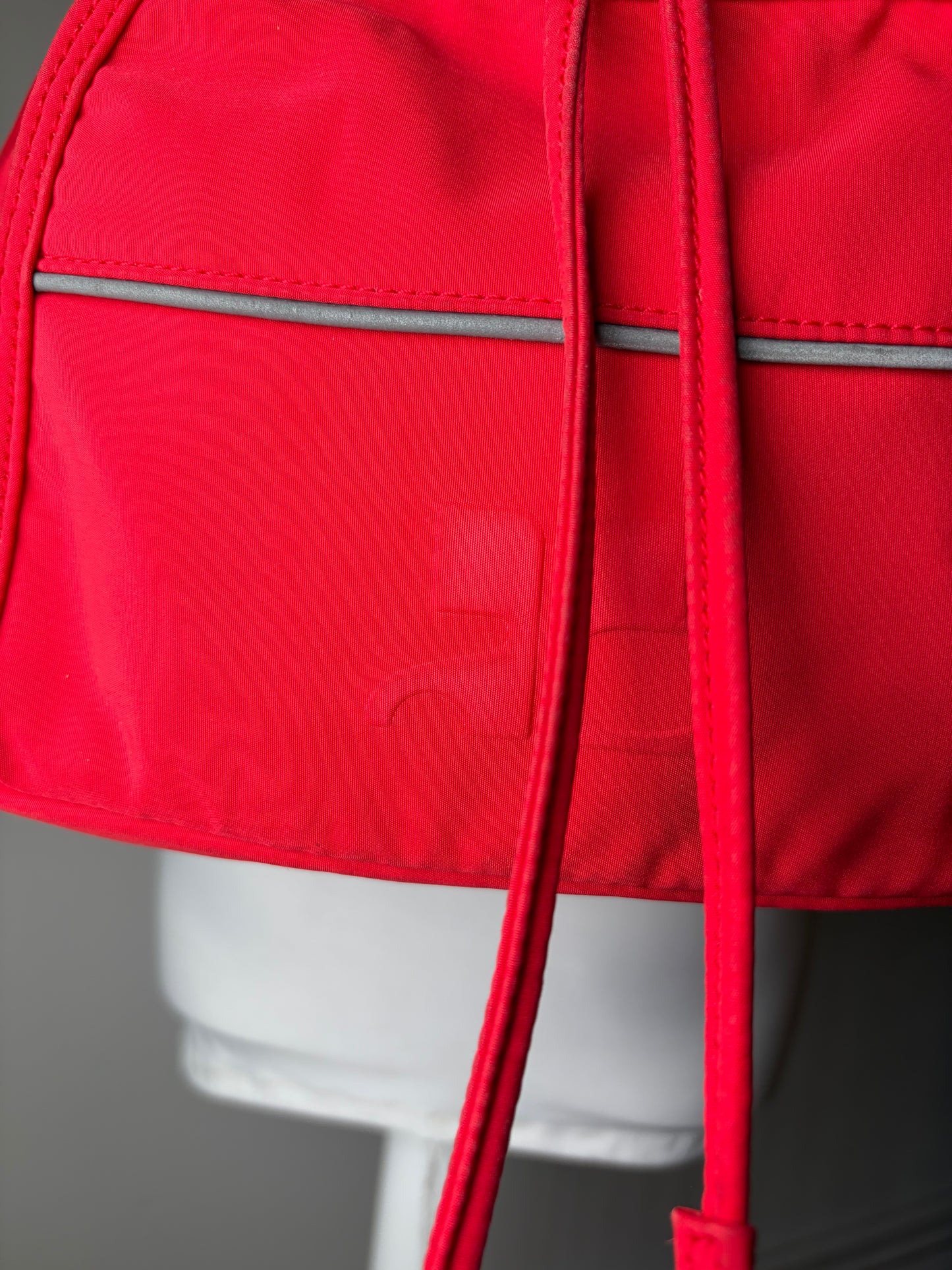 Vintage Courreges Nylon Backpack Red Silver-Tone