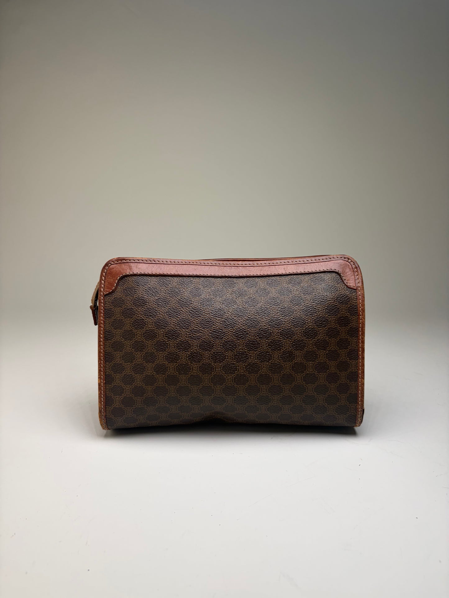 Vintage Celine Monogram Canvas Bifold Wallet Brown Beige