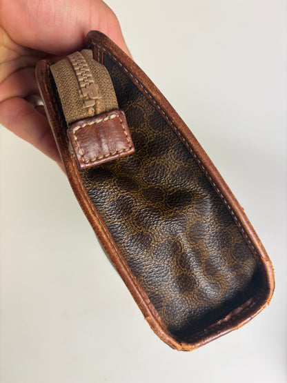 Vintage Celine Monogram Canvas Bifold Wallet Brown Beige