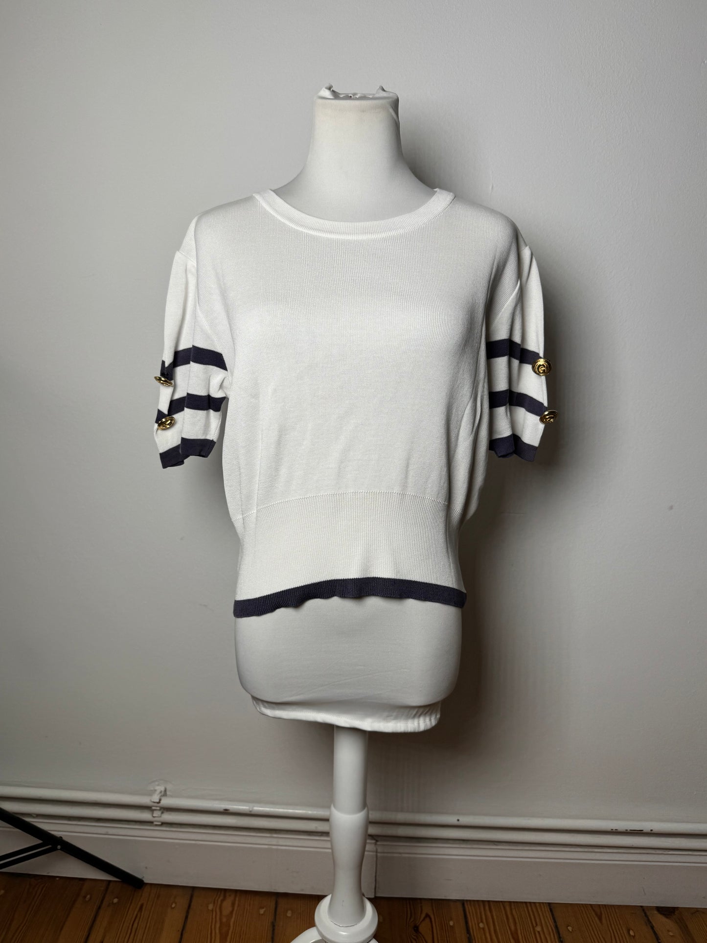 Vintage Givenchy Striped Shirt M / L black white