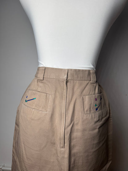 Vintage Dior Wool Golf Skirt Brown M