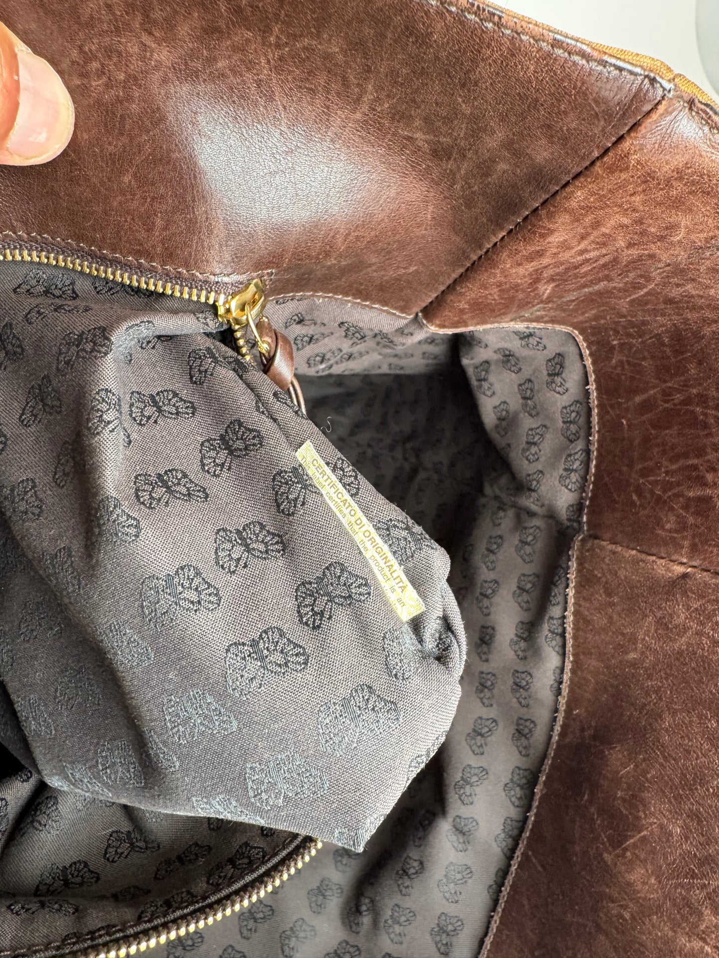 Sac fourre-tout vintage en daim Bottega Veneta marron