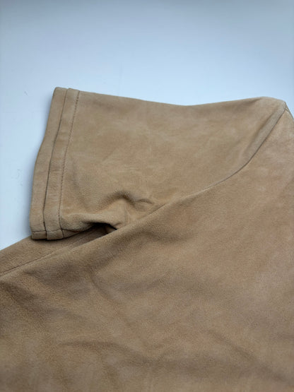 Vintage Loewe Suede Short Sleeve Shirt Beige S