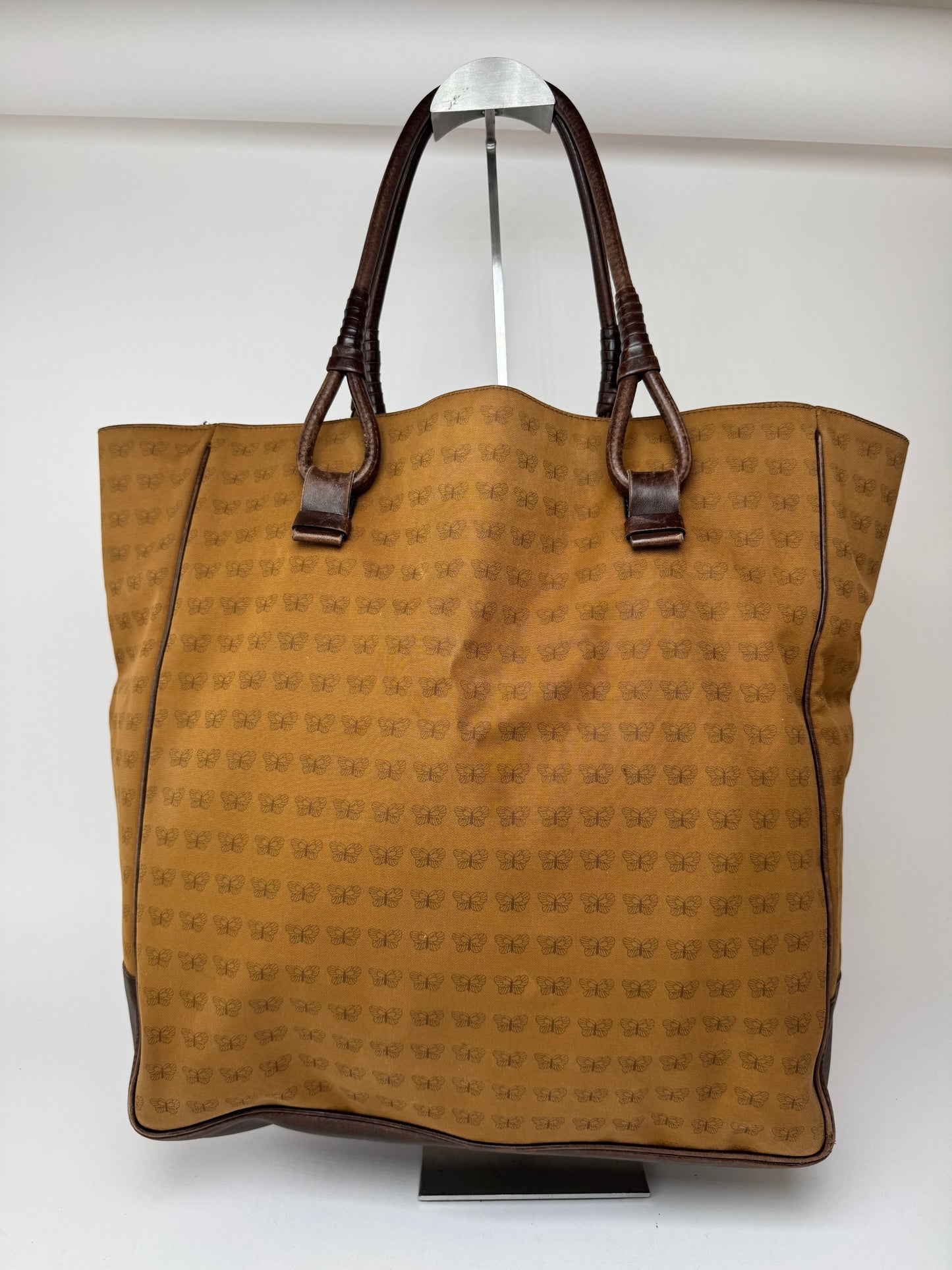 Sac fourre-tout vintage en daim Bottega Veneta marron