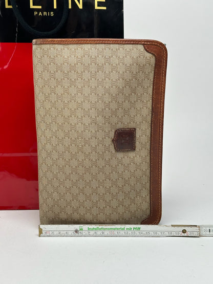 Pochette vintage en cuir noir Céline Paris