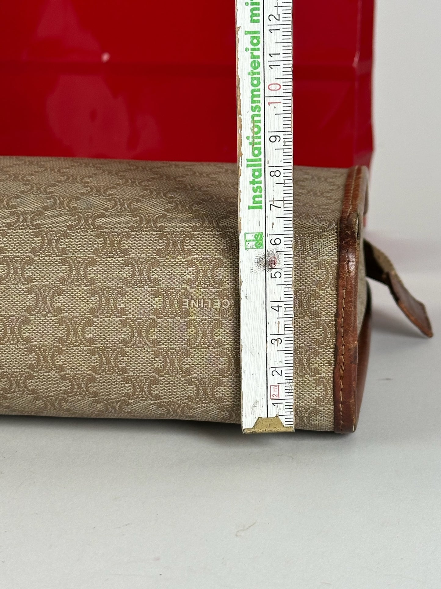 Pochette vintage en cuir noir Céline Paris