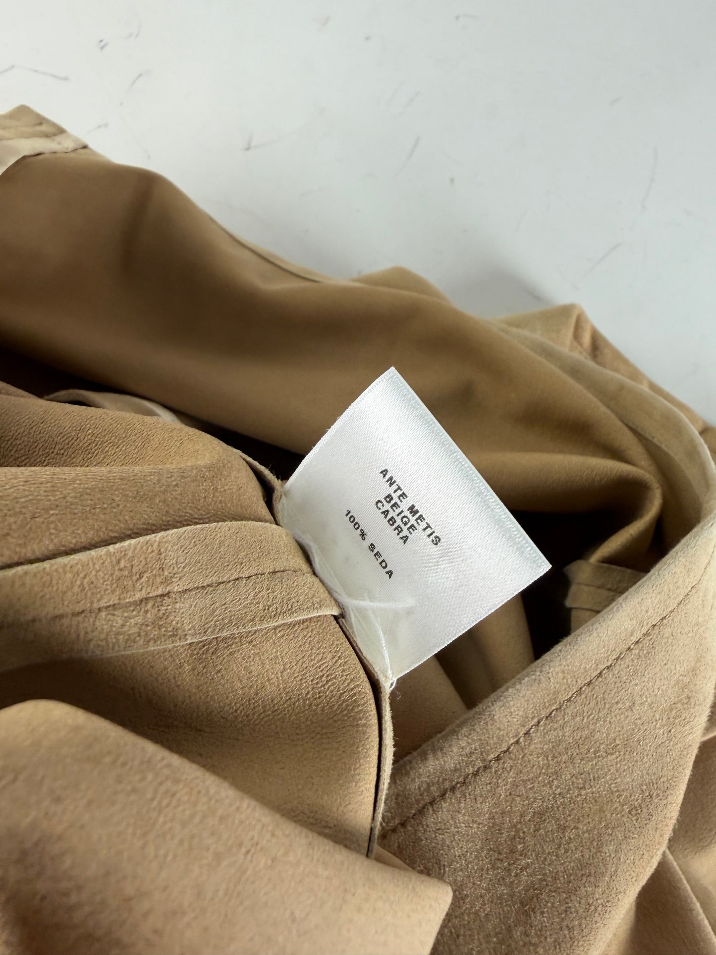 Vintage Loewe Suede Short Sleeve Shirt Beige S