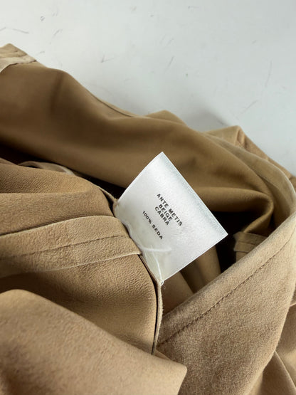 Vintage Loewe Suede Short Sleeve Shirt Beige S