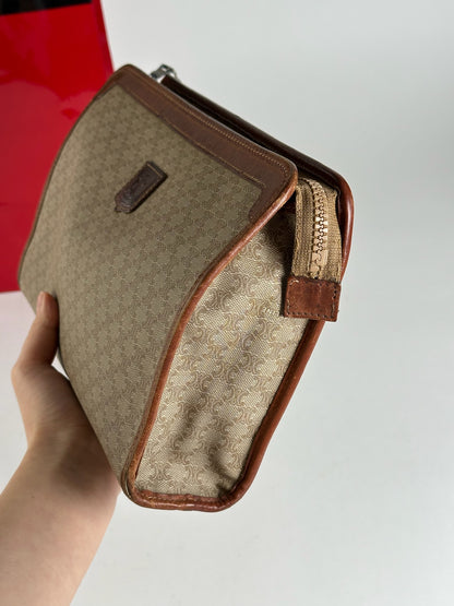 Pochette vintage en cuir noir Céline Paris