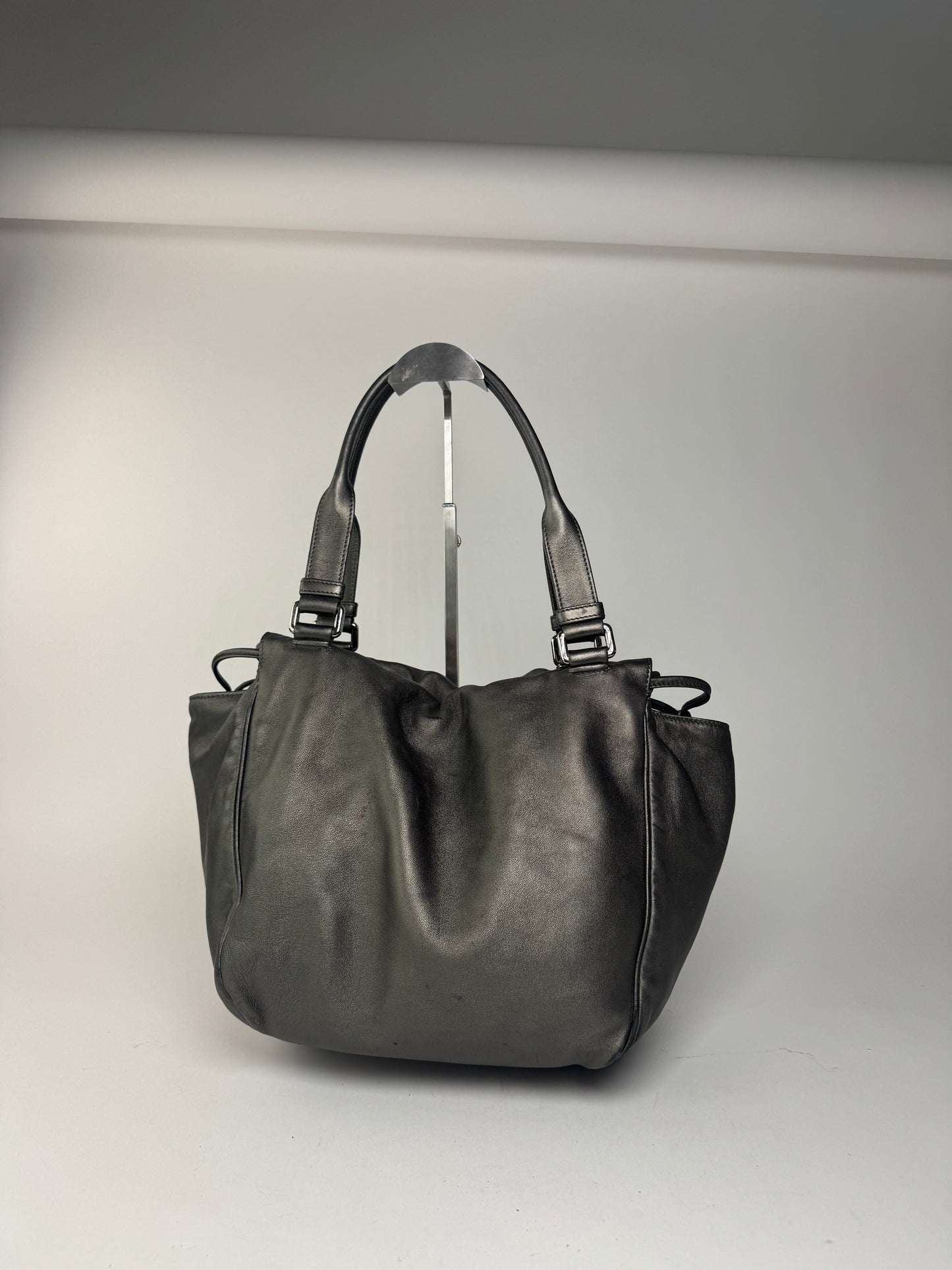 Vintage Loewe Madrid Leather bag silver