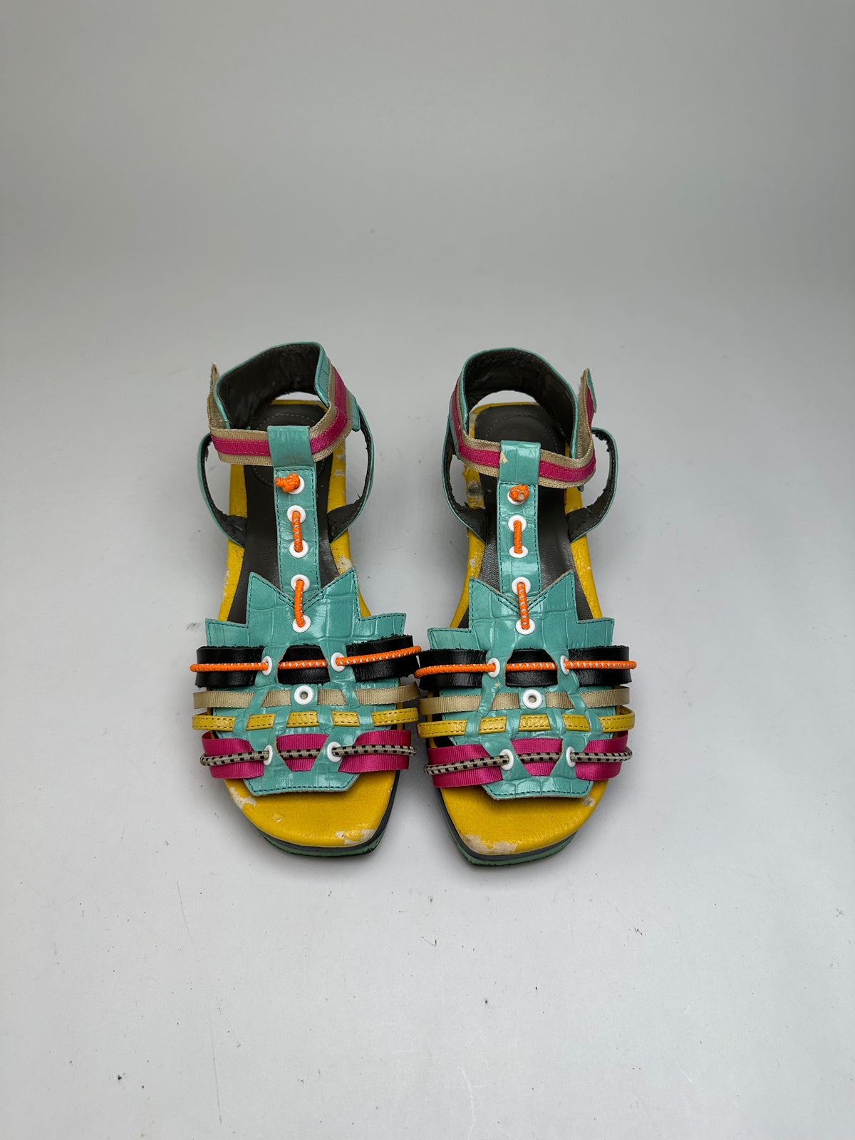 Vintage Issey Miyake Pleats Please Platform Wedge Sandal Early 2000s Multicolor EU36.5