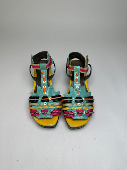 Vintage Issey Miyake Pleats Please Platform Wedge Sandal Early 2000s Multicolor EU36.5