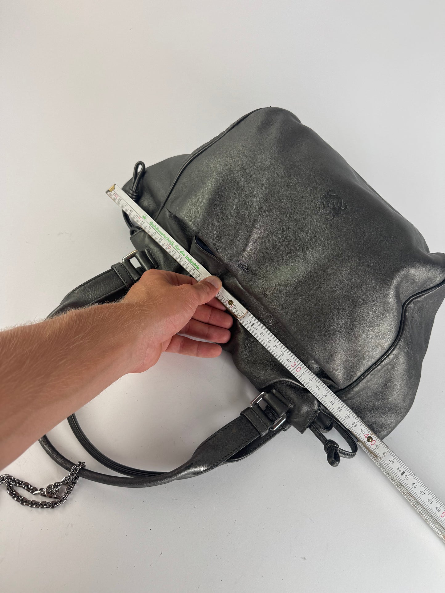 Vintage Loewe Madrid Leather bag silver