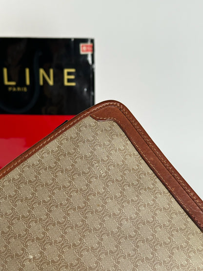 Pochette vintage en cuir noir Céline Paris