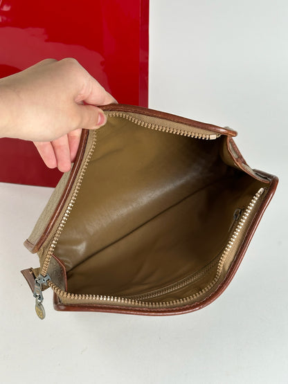 Pochette vintage en cuir noir Céline Paris