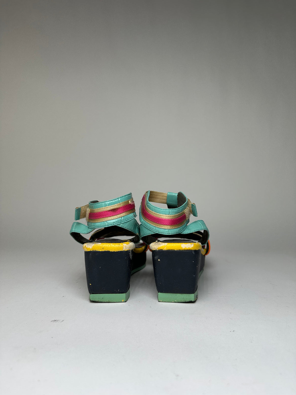Vintage Issey Miyake Pleats Please Platform Wedge Sandal Early 2000s Multicolor EU36.5