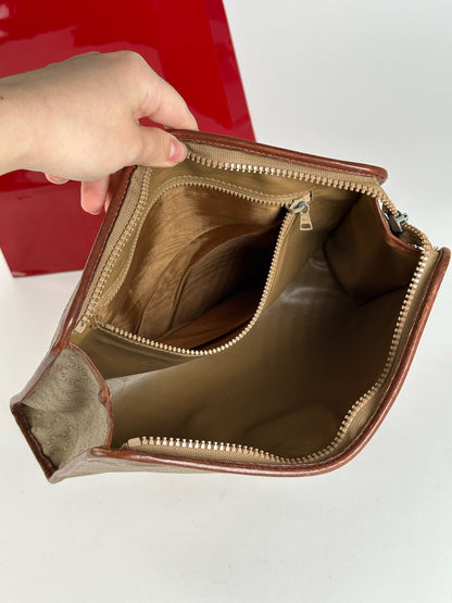 Pochette vintage en cuir noir Céline Paris