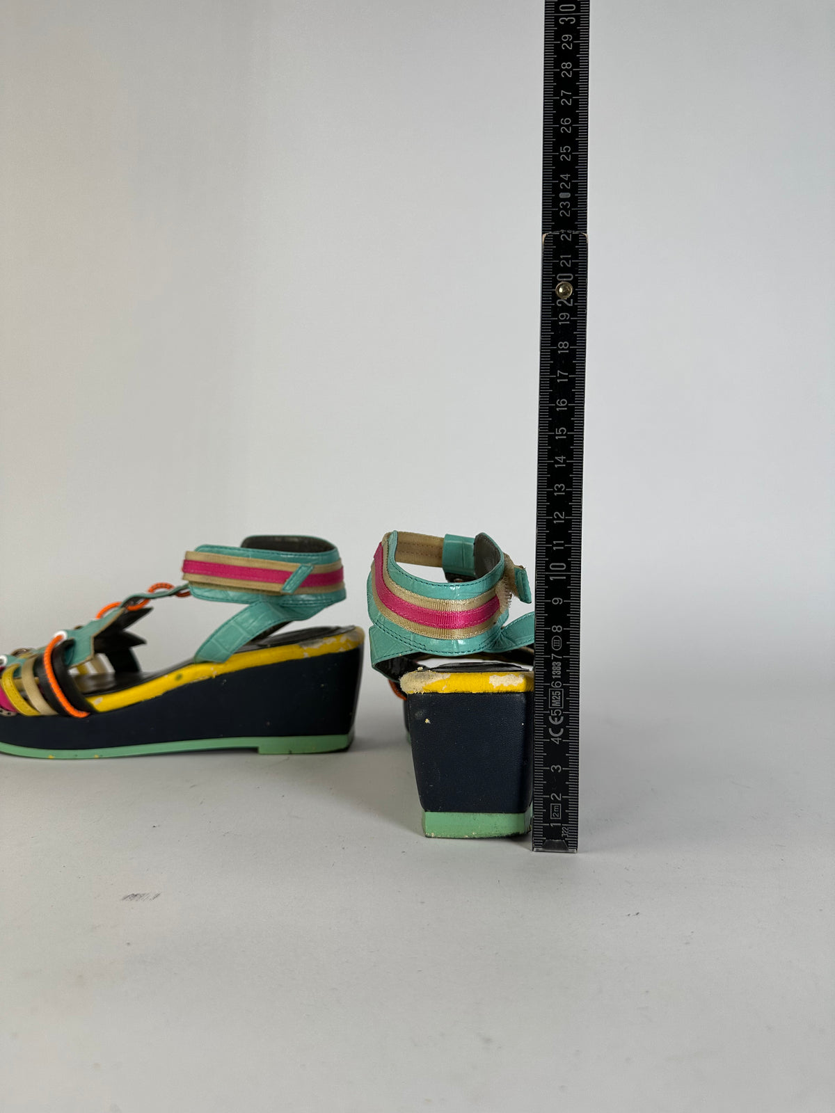 Vintage Issey Miyake Pleats Please Platform Wedge Sandal Early 2000s Multicolor EU36.5