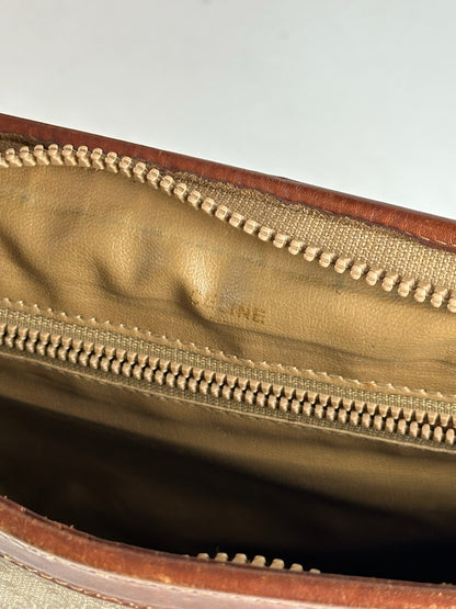 Pochette vintage en cuir noir Céline Paris