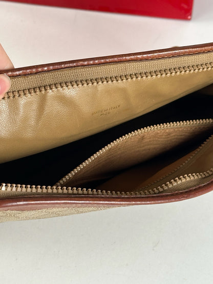 Pochette vintage en cuir noir Céline Paris