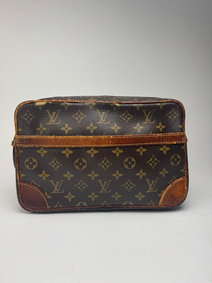 Pochette vintage Louis Vuitton en cuir Monogram marron