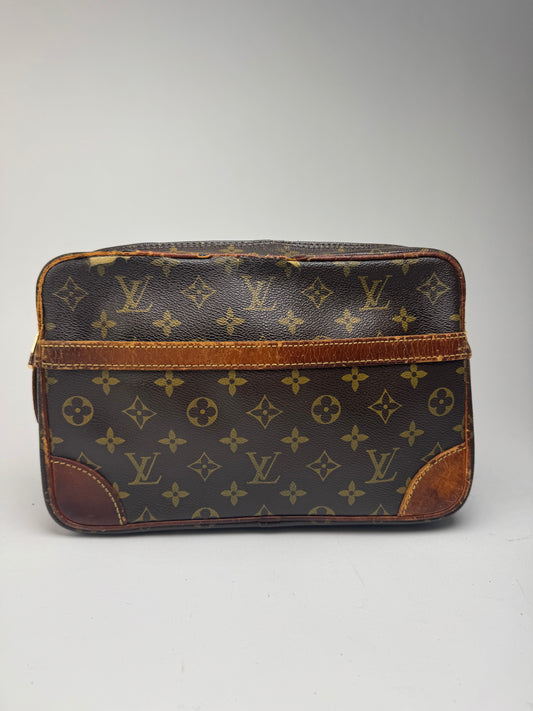 Pochette vintage Louis Vuitton en cuir Monogram marron
