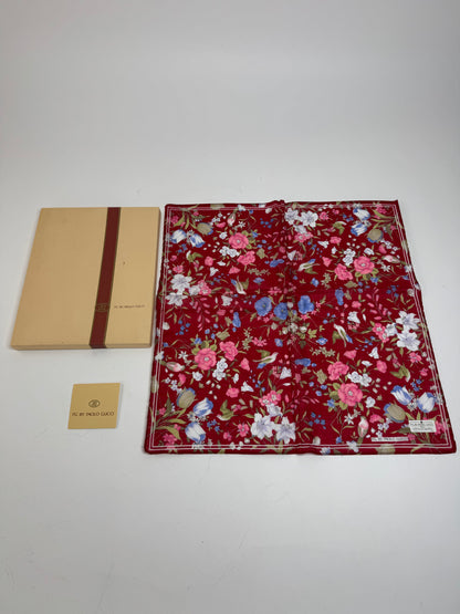 Vintage Gucci Floral Scarf Red New With Box
