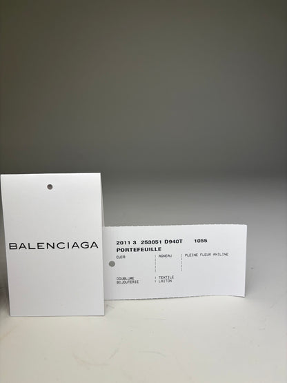 Vintage Balenciaga City Cardholder Bright Pink Leather Silver
