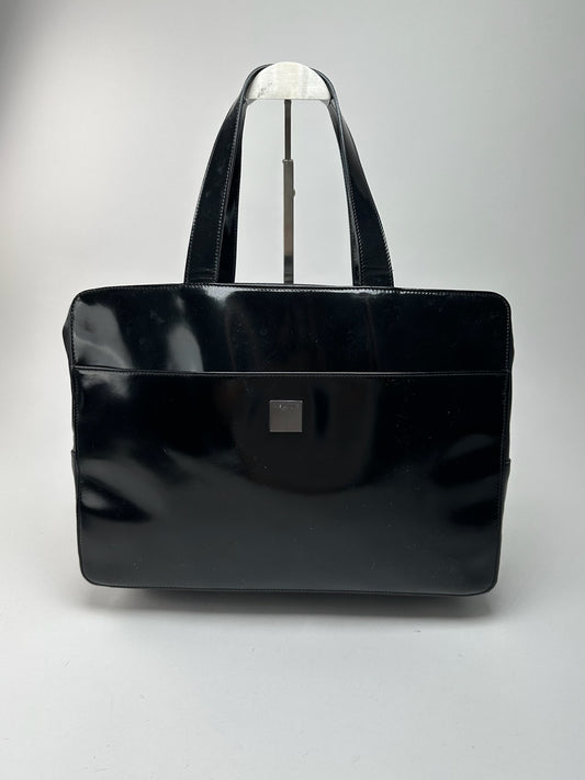 Sac vintage en cuir noir Céline Paris