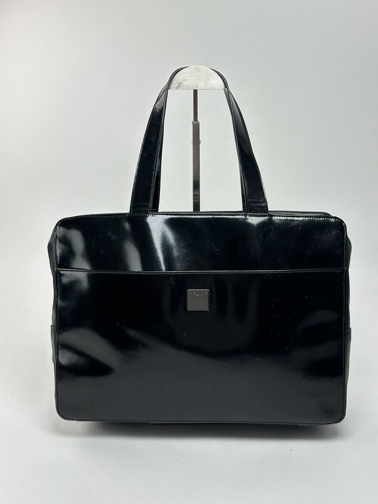 Sac vintage en cuir noir Céline Paris