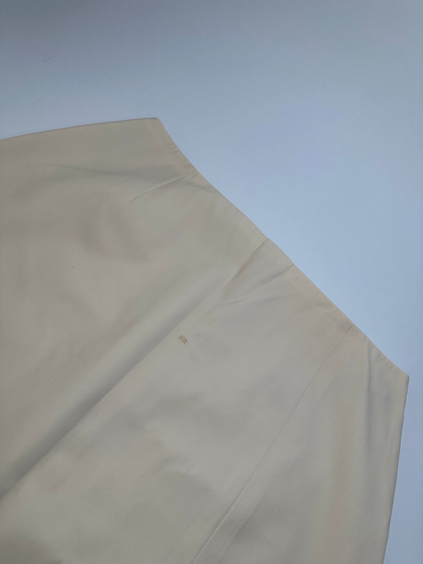 Celine Cream Wool Blend Tailored Skirt with Slit Detail