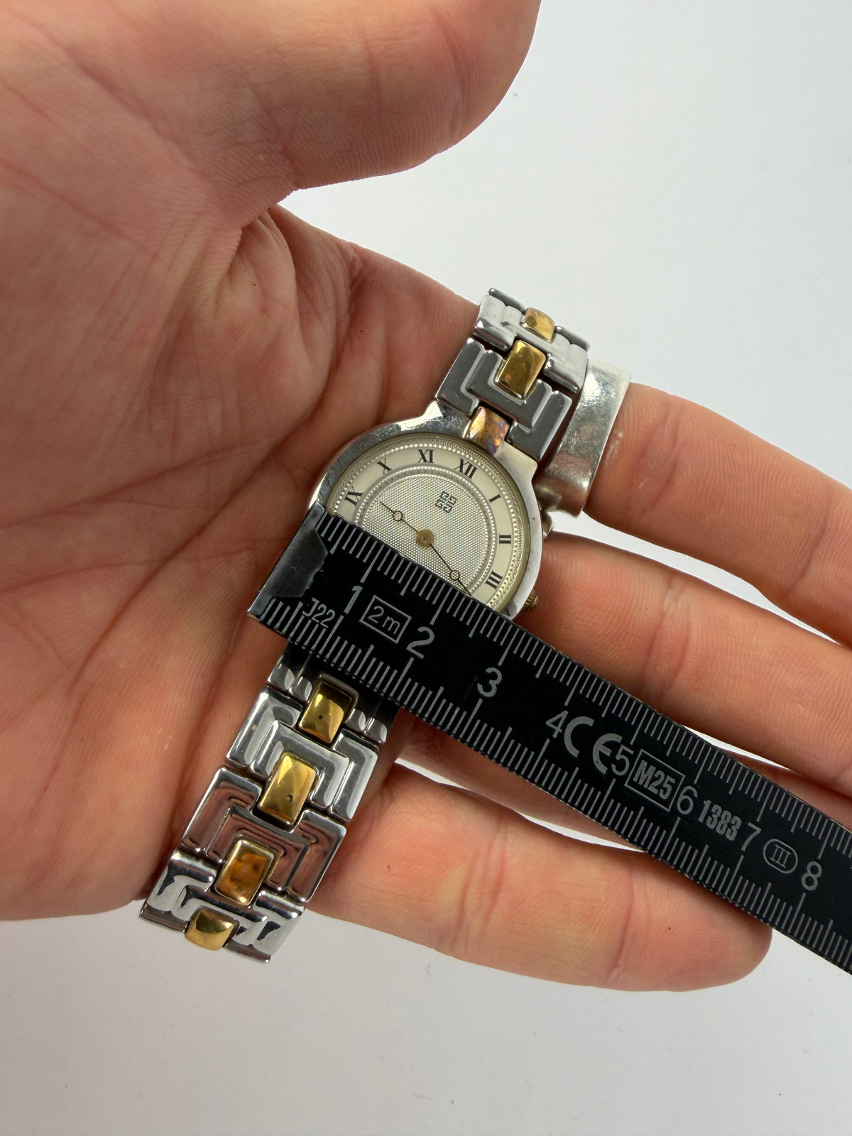 Vintage Givenchy Two-Tone Bracelet Watch Late 1980s Silver Gold