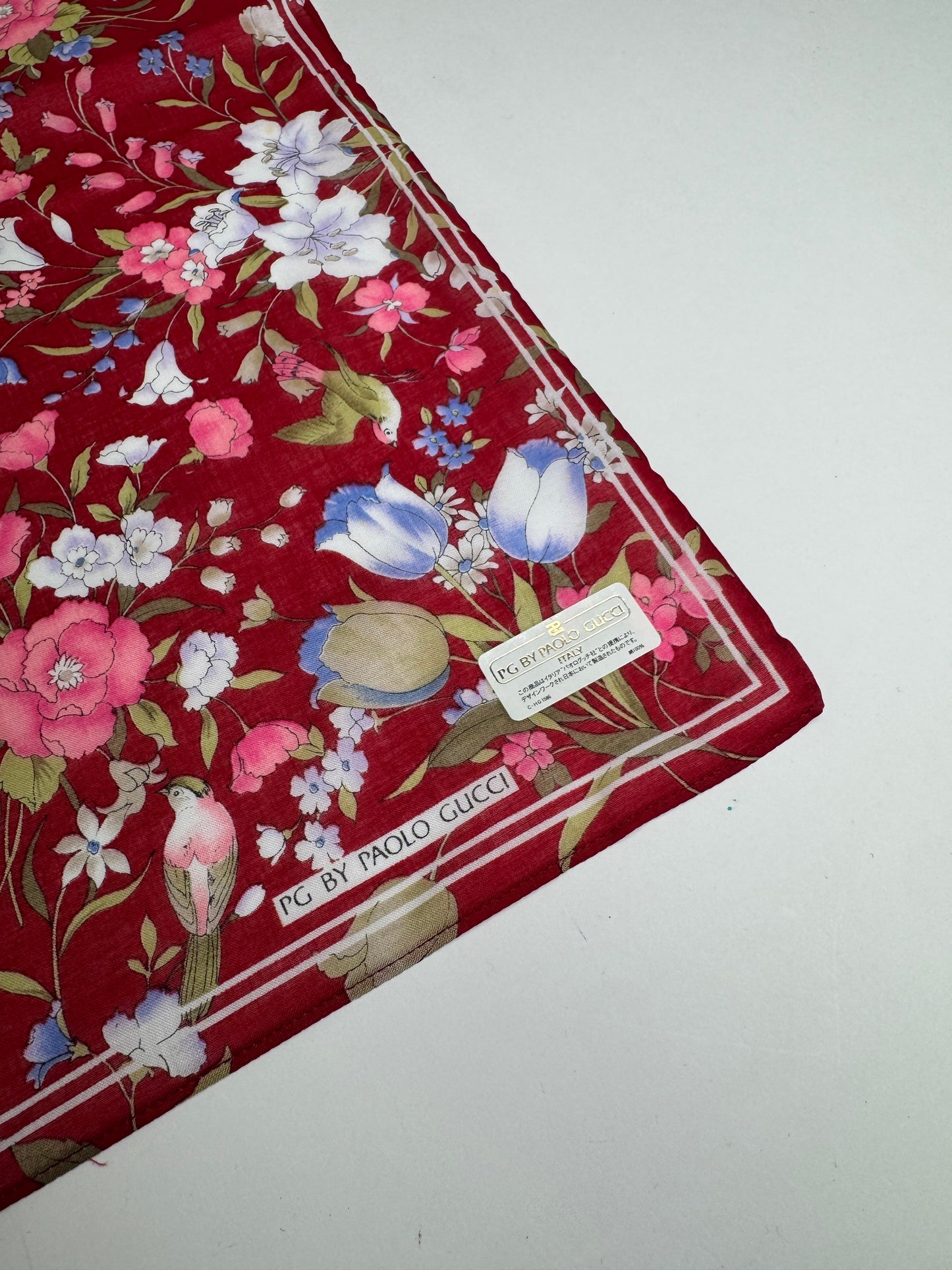 Vintage Gucci Floral Scarf Red New With Box