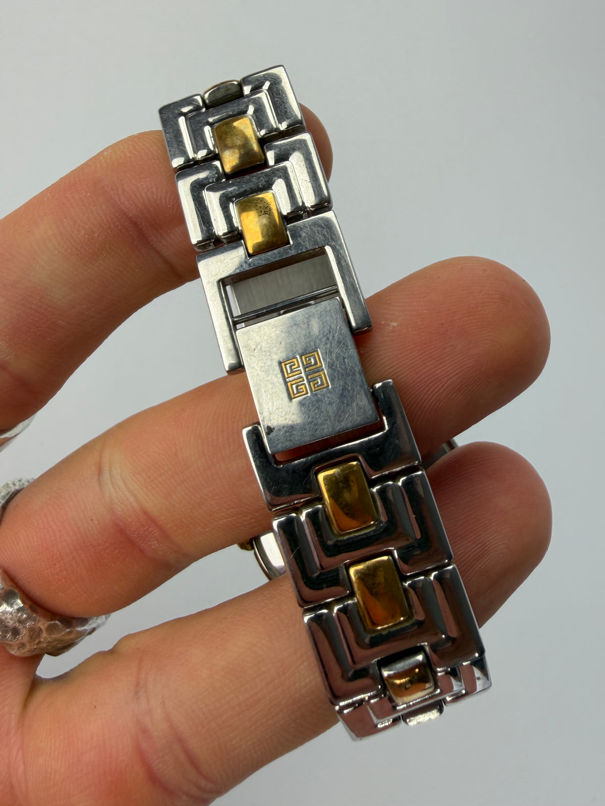 Vintage Givenchy Two-Tone Bracelet Watch Late 1980s Silver Gold