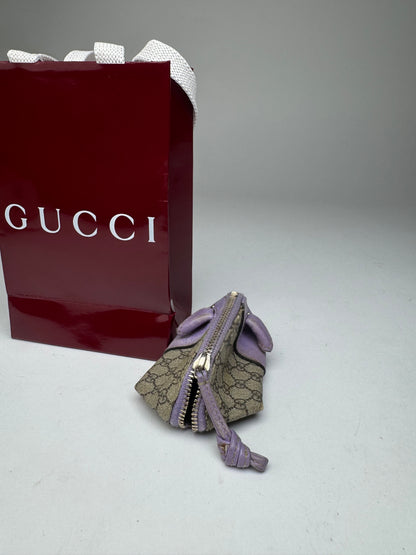Vintage Gucci Monogram Mouse Purse Purple Brown