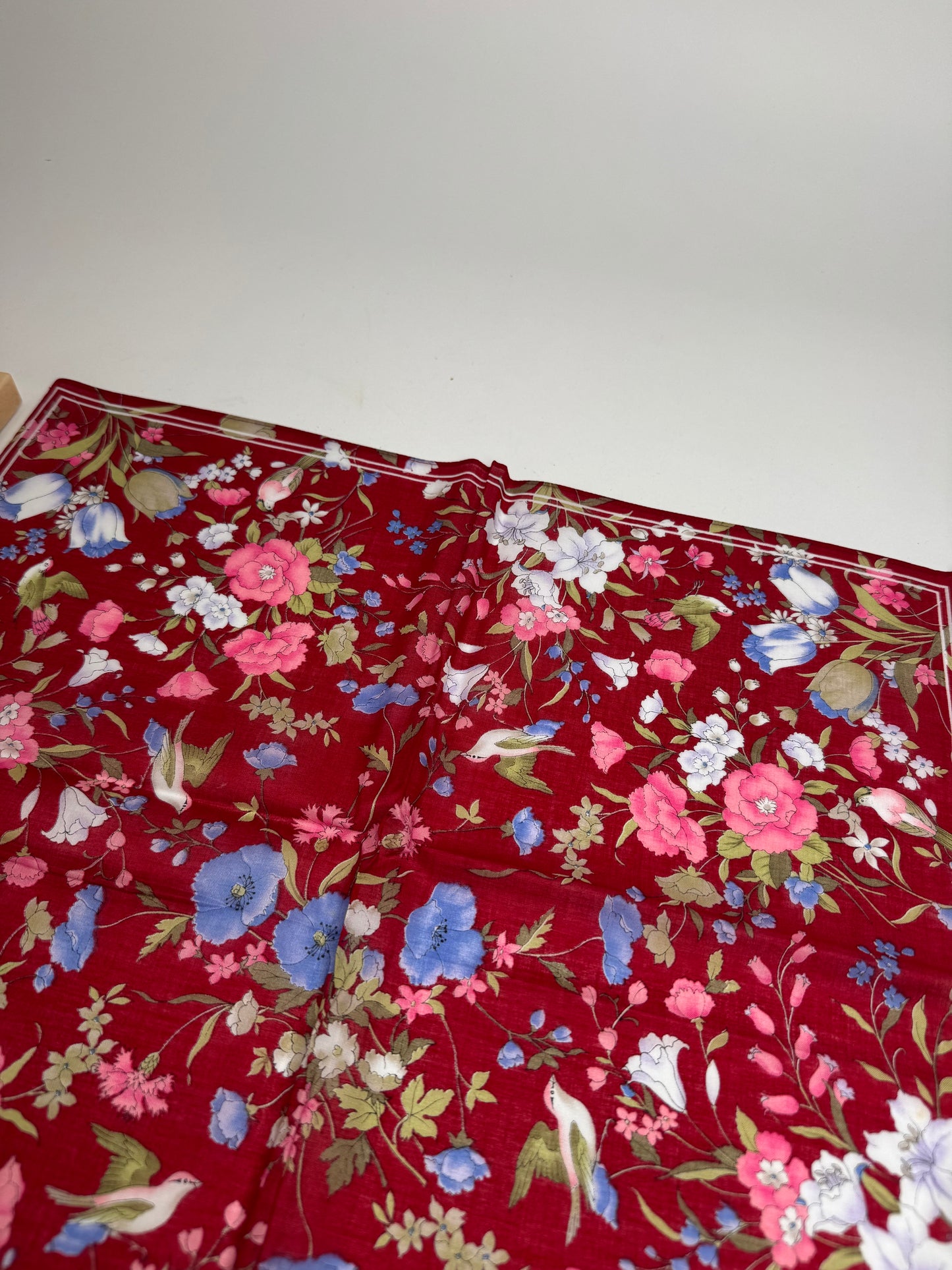 Vintage Gucci Floral Scarf Red New With Box
