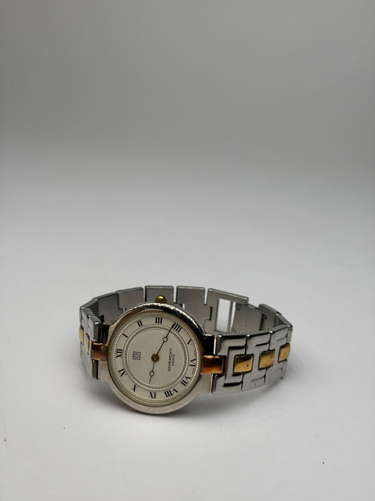 Vintage Givenchy Two-Tone Bracelet Watch Late 1980s Silver Gold