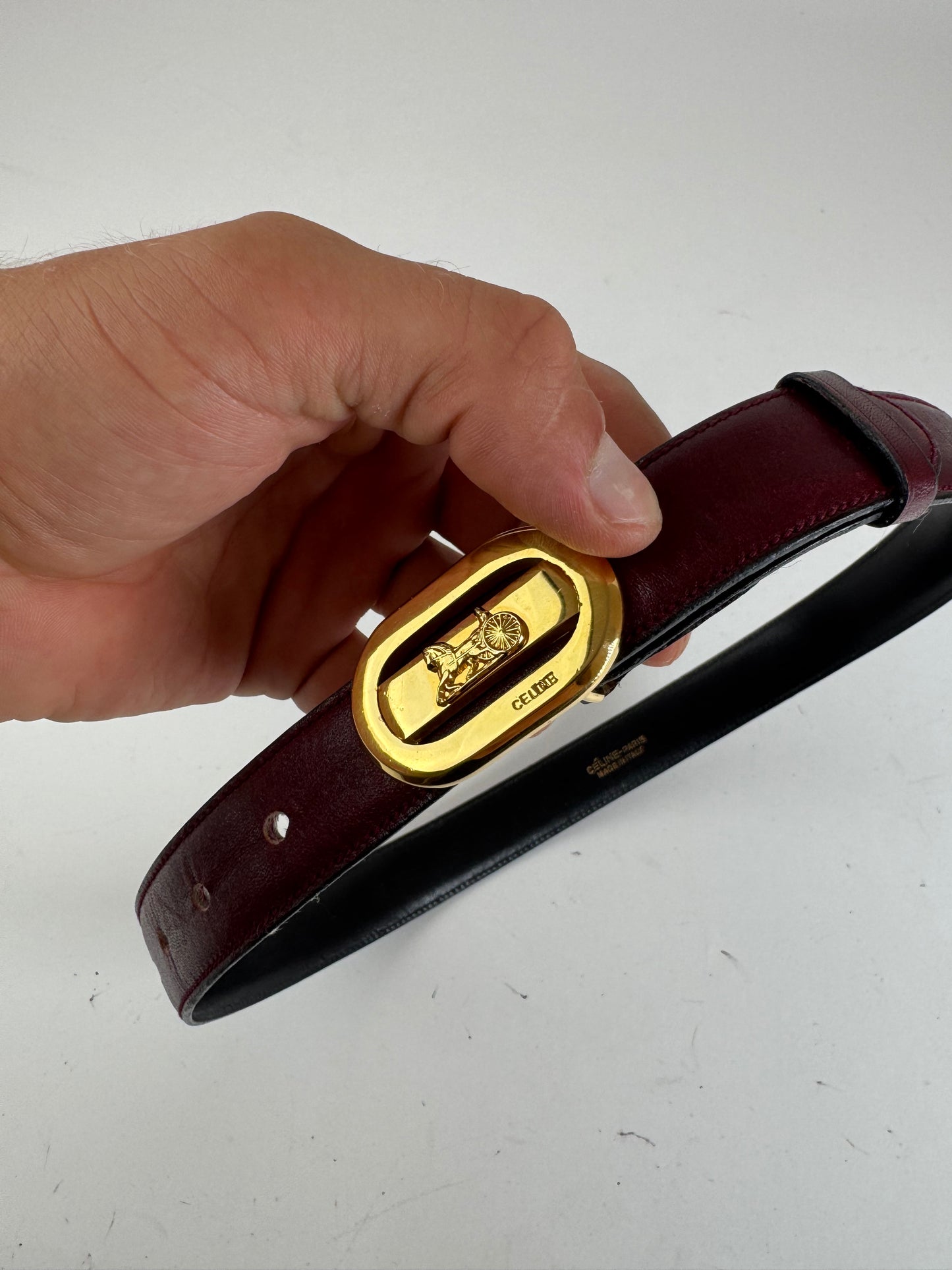 Vintage Celine Leather belt purple