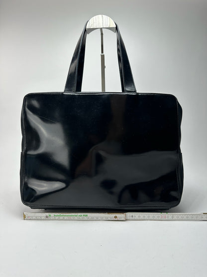 Sac vintage en cuir noir Céline Paris