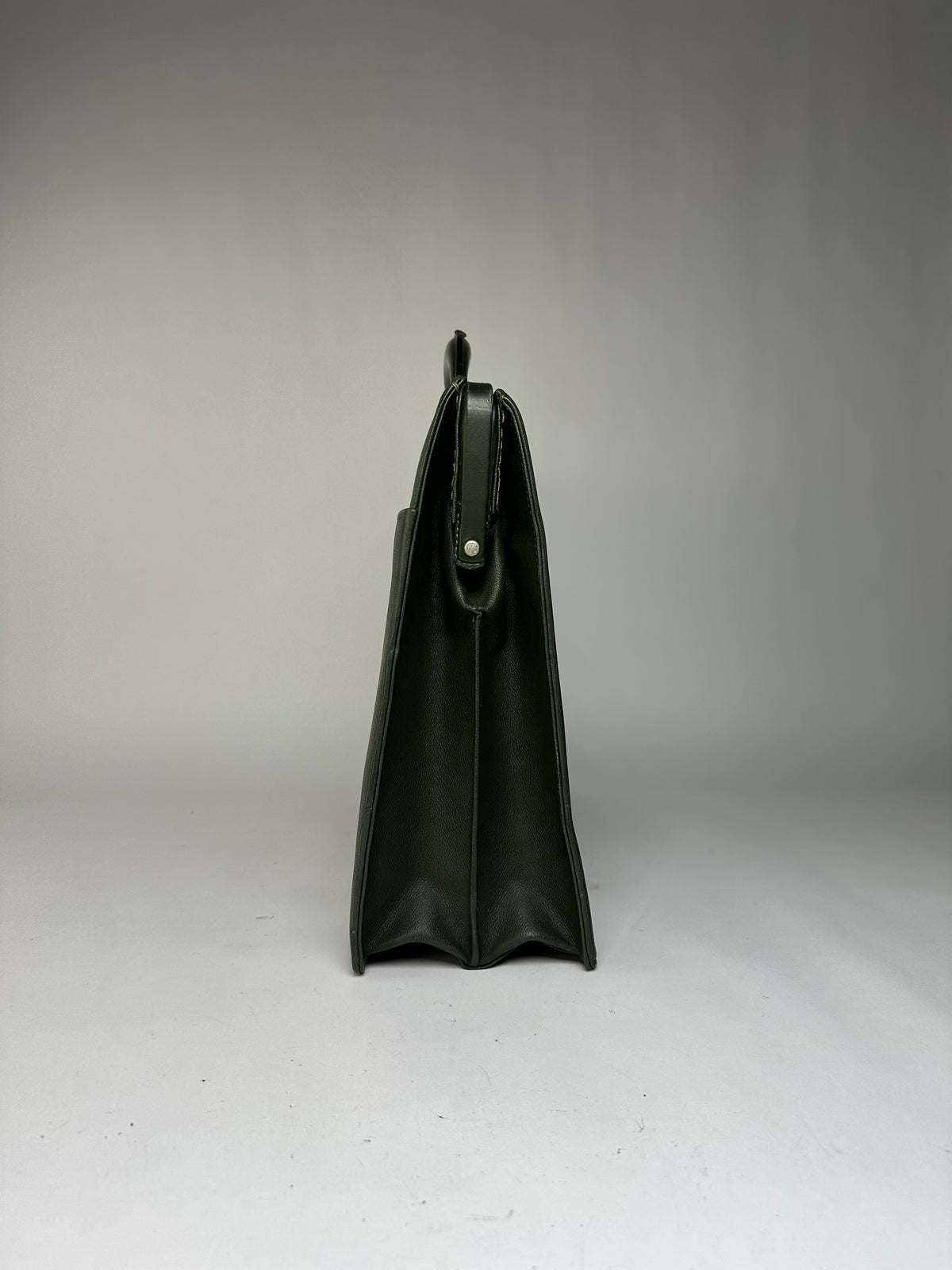 Vintage Balenciaga Structured Leather Briefcase Late 1990s Dark Green